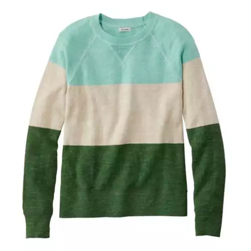 Women's L.L.Bean Organic Stripe Slub Sweater Crewneck Sweatshirt 3 Women's L.L.Bean Organic Stripe Slub Sweater Crewneck Sweatshirt