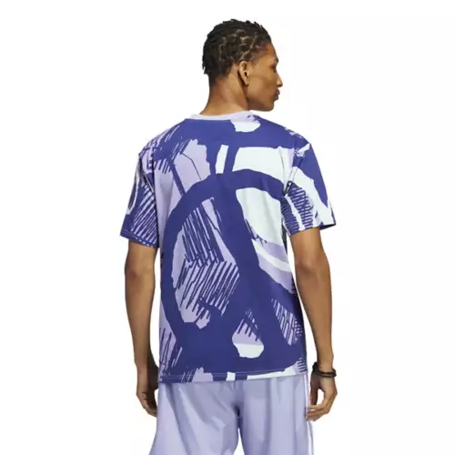 Men's Adidas Adiplay Allover Print Short Sleeve T-Shirt 5 Men's Adidas Adiplay Allover Print Short Sleeve T-Shirt - Image 3