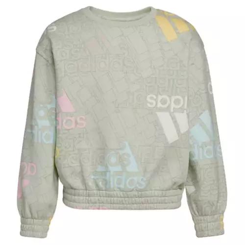 Girls' Adidas Aop Print Crewneck Sweatshirt 3 Girls' Adidas Aop Print Crewneck Sweatshirt