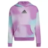 Girls' Adidas Long Sleeve Allover Print Fleece Logo Hoodie -The North Face Shop 19621939633