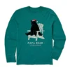 Men's Life Is Good Holiday Adirondack Papa Bear Long Sleeve Crusher T-Shirt -The North Face Shop 19629325406