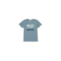 Women's Life Is Good Peace Love Dogs Crusher T-Shirt